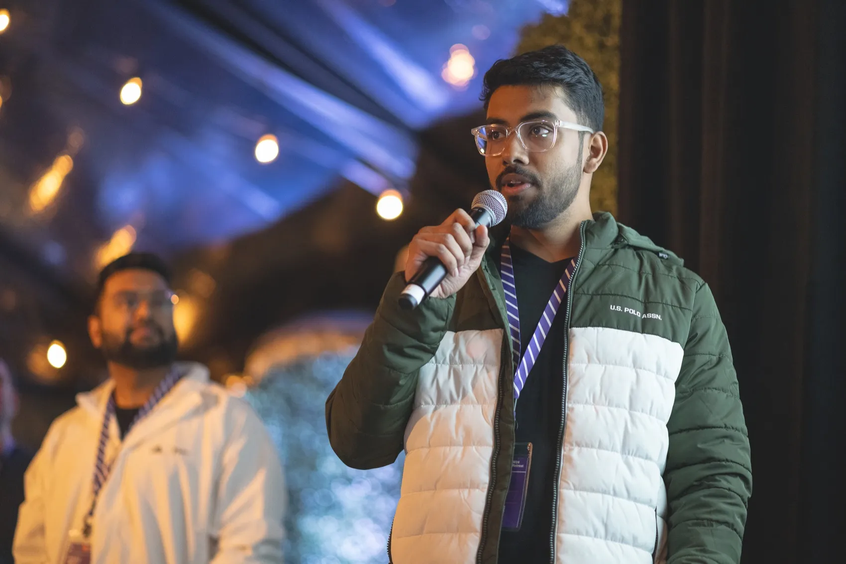 On stage at the YC W24 retreat